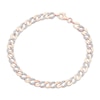 Thumbnail Image 1 of Diamond Alternating Curb Chain Bracelet 1 ct tw 10K Rose Gold 7.25