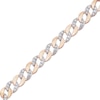 Thumbnail Image 2 of Diamond Alternating Curb Chain Bracelet 1 ct tw 10K Rose Gold 7.25