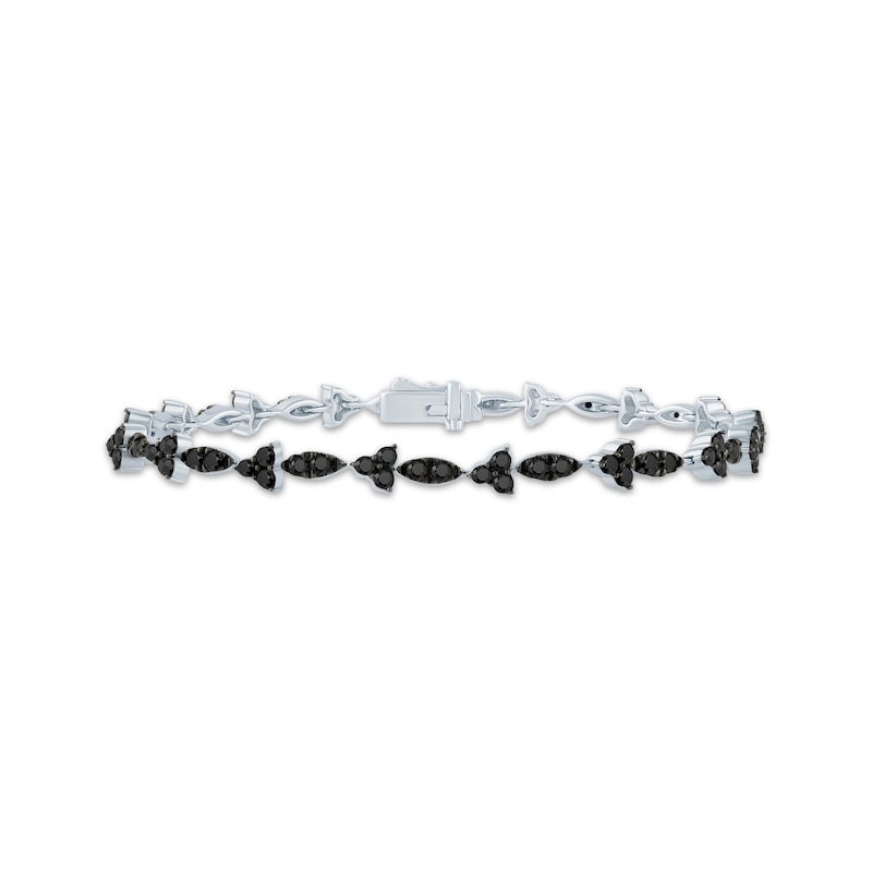 Main Image 1 of Black Diamond Link Bracelet 1 ct tw 10K White Gold 7&quot;