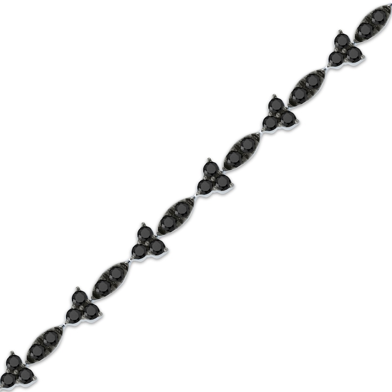 Main Image 2 of Black Diamond Link Bracelet 1 ct tw 10K White Gold 7&quot;