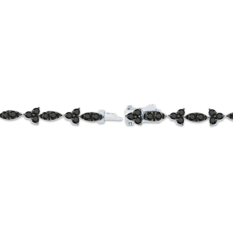 Main Image 3 of Black Diamond Link Bracelet 1 ct tw 10K White Gold 7&quot;