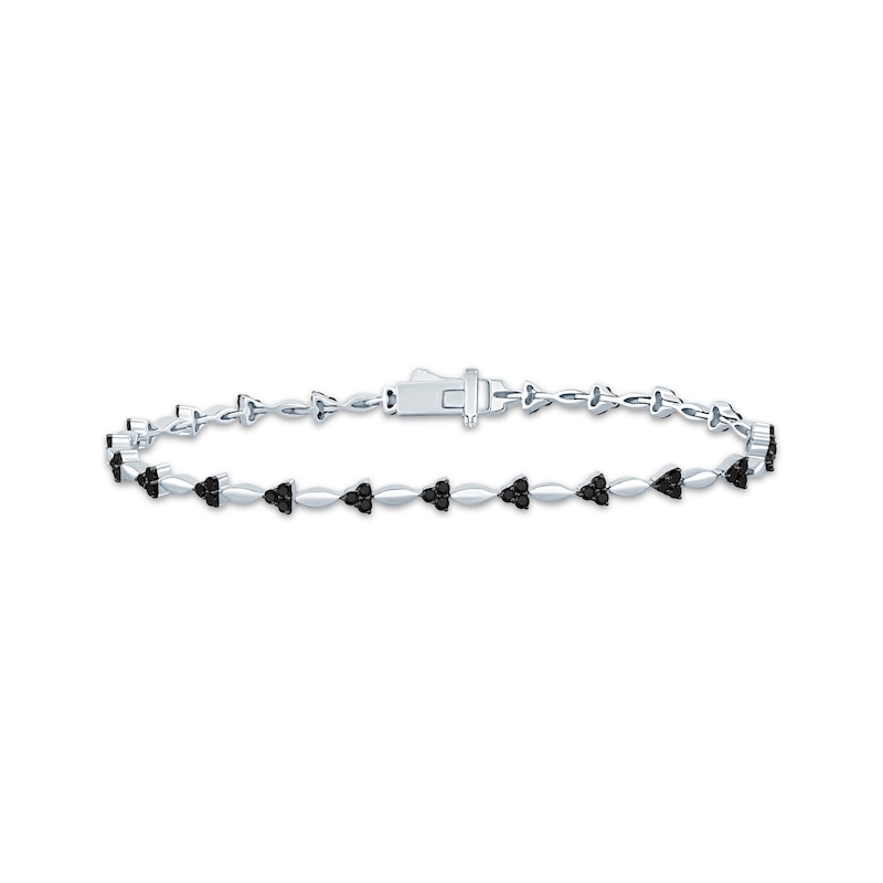 Black Diamond Trios Bracelet 1 ct tw 10K White Gold 7"