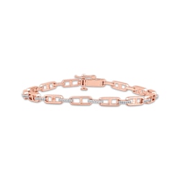 Diamond Mariner Link Bracelet 1/4 ct tw 10K Rose Gold 7&quot;