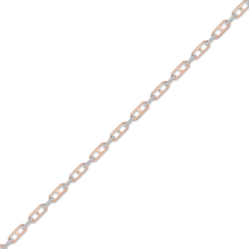 Main Image 2 of Diamond Mariner Link Bracelet 1/4 ct tw 10K Rose Gold 7&quot;