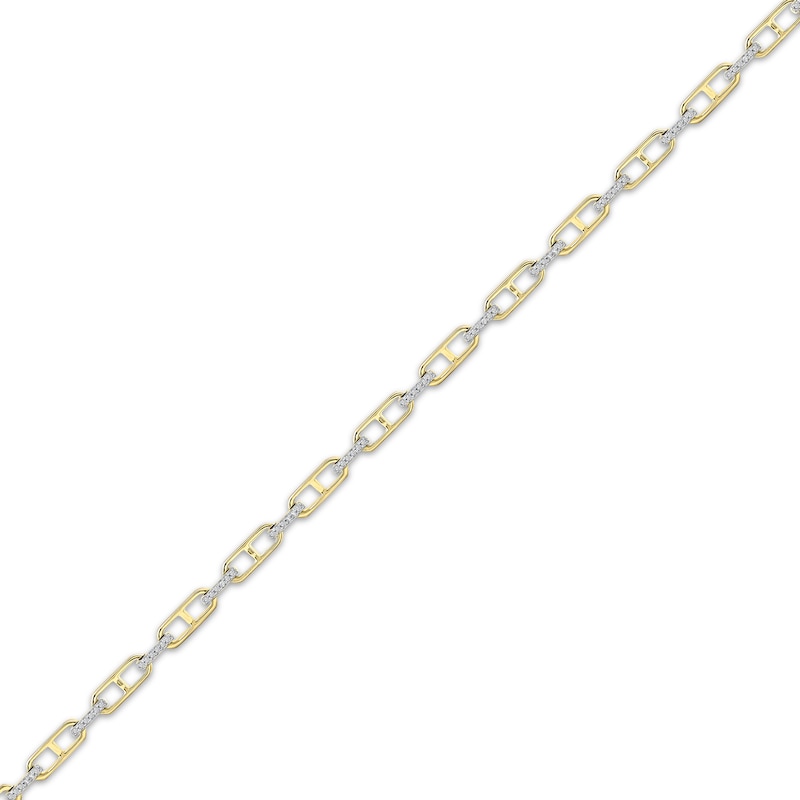 Main Image 2 of Diamond Mariner Link Bracelet 1/4 ct tw 10K Yellow Gold 7&quot;