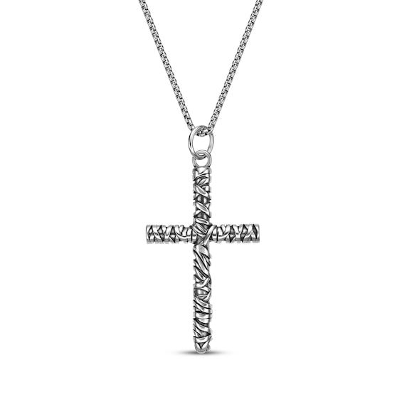 Cross Necklace Solid Stainless Steel 24"