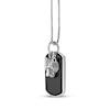 Thumbnail Image 2 of Men's Black Agate Dog Tag Necklace with Tiger's Head Charm Sterling Silver 24&quot;