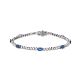 Le Vian Sapphire Station Bracelet 1-3/8 ct tw Diamonds 14K Vanilla Gold 7&quot;