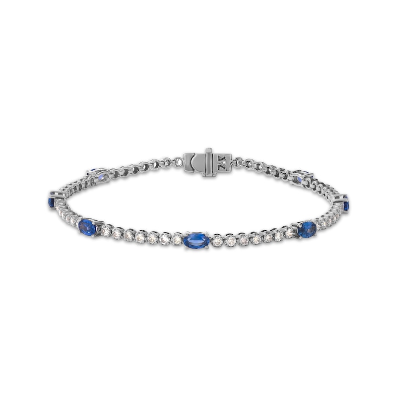 Le Vian Sapphire Station Bracelet 1-3/8 ct tw Diamonds 14K Vanilla Gold 7"