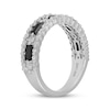 Thumbnail Image 2 of Neil Lane Baguette-Cut Black & Round-Cut White Diamond Anniversary Ring 1 ct tw 14K White Gold