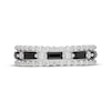 Thumbnail Image 3 of Neil Lane Baguette-Cut Black & Round-Cut White Diamond Anniversary Ring 1 ct tw 14K White Gold