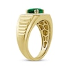 Thumbnail Image 2 of Men's Square-Cut Lab-Created Emerald & Diamond Ring 1/4 ct tw 10K Yellow Gold