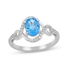 Thumbnail Image 3 of Oval-Cut Swiss Blue Topaz & White Lab-Created Sapphire Doorknocker Gift Set Sterling Silver