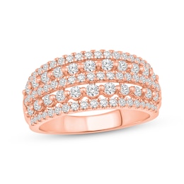 Diamond Five-Row Anniversary Ring 1 ct tw 10K Rose Gold