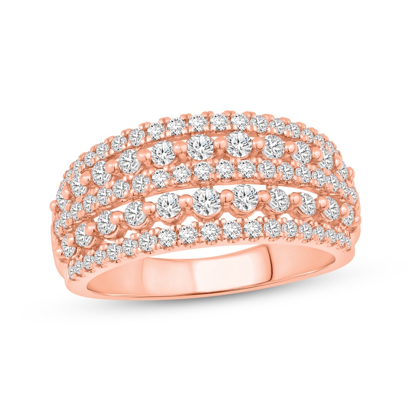 Diamond Five-Row Anniversary Ring 1 ct tw 10K Rose Gold