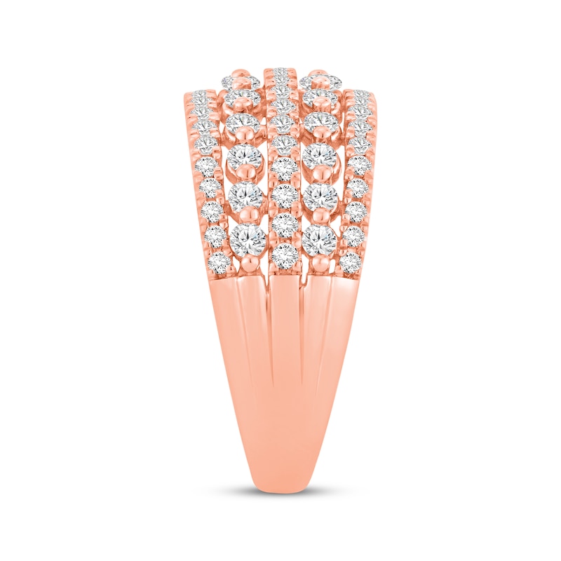 Diamond Five-Row Anniversary Ring 1 ct tw 10K Rose Gold