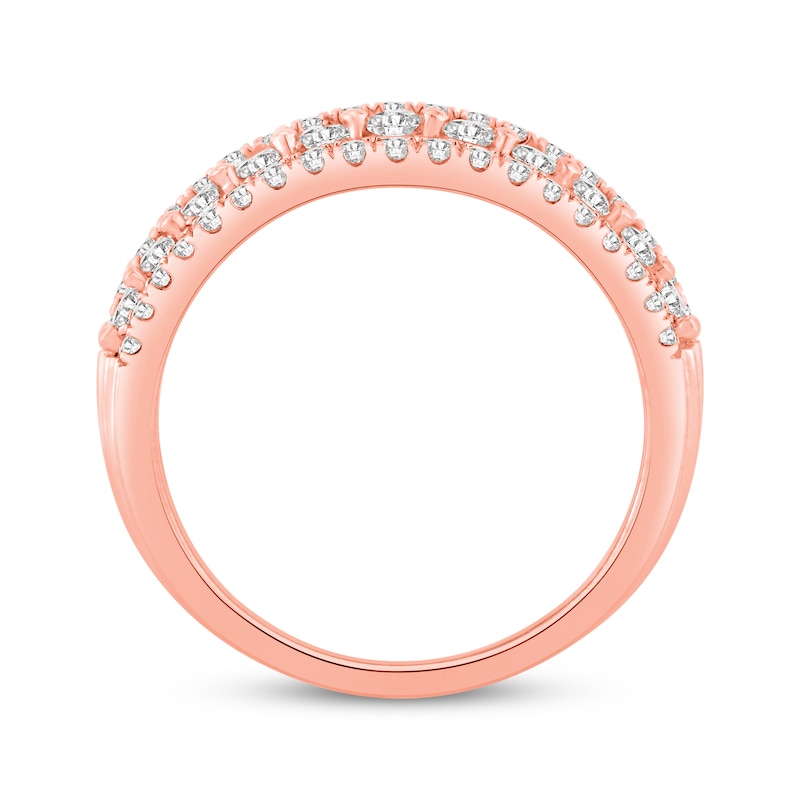 Diamond Five-Row Anniversary Ring 1 ct tw 10K Rose Gold