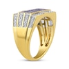 Thumbnail Image 1 of Men's Square-Cut Brown Diamond & White Diamond Ring 2 ct tw 10K Yellow Gold