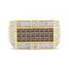 Thumbnail Image 2 of Men's Square-Cut Brown Diamond & White Diamond Ring 2 ct tw 10K Yellow Gold