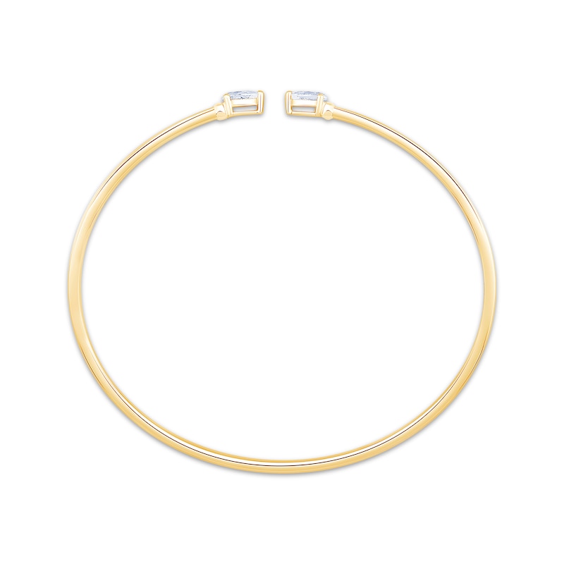 Main Image 2 of Lab-Grown Diamonds by KAY Pear-Shaped Open Flex Cuff Bracelet 1/2 ct tw 10K Yellow Gold