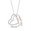 Thumbnail Image 1 of Hallmark Diamonds Intertwined Hearts Necklace 1/15 ct tw Sterling Silver & 10K Rose Gold 18&quot;