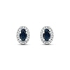 Thumbnail Image 2 of Blue Sapphire & Diamond Earrings 1/10 ct tw 10K White Gold