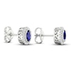 Thumbnail Image 4 of Blue Sapphire & Diamond Earrings 1/10 ct tw 10K White Gold