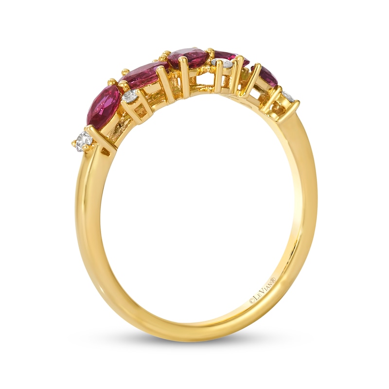 Main Image 3 of Le Vian Ruby Ring 1/10 ct tw Diamonds 14K Honey Gold®