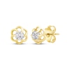 Thumbnail Image 1 of Diamond Solitaire Flower Swirl Stud Earrings 1/5 ct tw 10K Yellow Gold (I/I2)