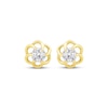 Thumbnail Image 2 of Diamond Solitaire Flower Swirl Stud Earrings 1/5 ct tw 10K Yellow Gold (I/I2)