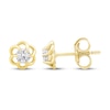 Thumbnail Image 3 of Diamond Solitaire Flower Swirl Stud Earrings 1/5 ct tw 10K Yellow Gold (I/I2)