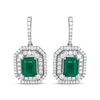 Thumbnail Image 2 of Le Vian Vault Emerald-Cut Emerald Dangle Earrings 1-1/5 ct tw Diamonds Platinum