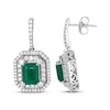 Thumbnail Image 3 of Le Vian Vault Emerald-Cut Emerald Dangle Earrings 1-1/5 ct tw Diamonds Platinum