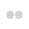 Thumbnail Image 2 of Multi-Diamond Circle Stud Earrings 1 ct tw 10K Yellow Gold