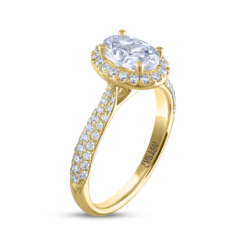 Main Image 2 of THE LEO Legacy Lab-Grown Diamond Oval-Cut Engagement Ring 1-1/2 ct tw 14K Yellow Gold