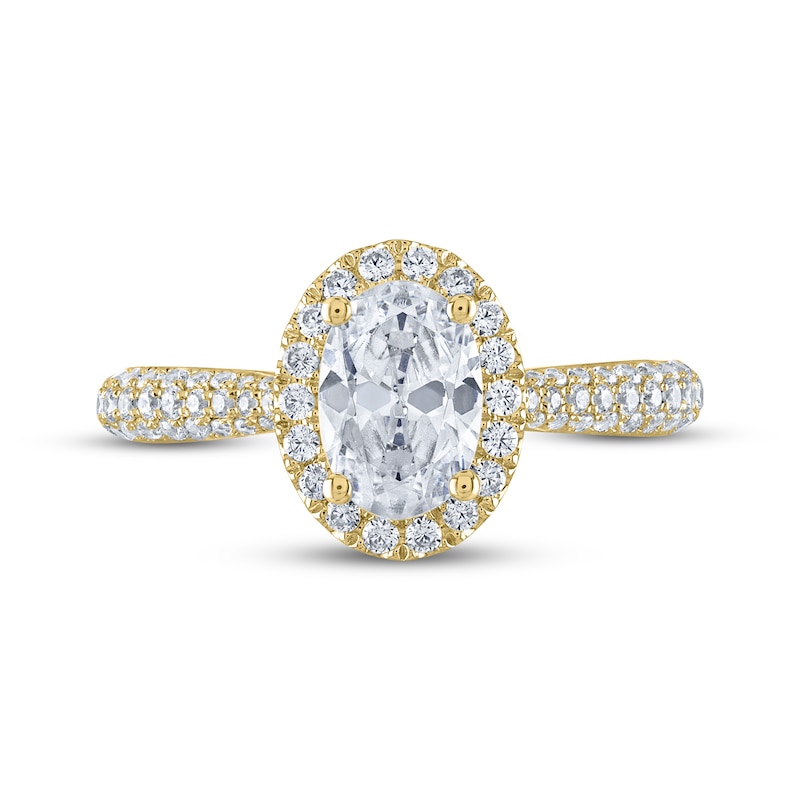 Main Image 3 of THE LEO Legacy Lab-Grown Diamond Oval-Cut Engagement Ring 1-1/2 ct tw 14K Yellow Gold