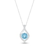 Thumbnail Image 2 of Swiss Blue Topaz & White Lab-Created Sapphire Round Gift Set Sterling Silver - Size 7