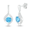 Thumbnail Image 4 of Swiss Blue Topaz & White Lab-Created Sapphire Round Gift Set Sterling Silver - Size 7