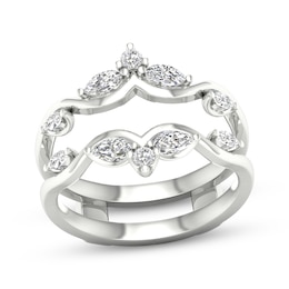 Now + Forever Marquise & Round-Cut Diamond Enhancer Ring 1/2 ct tw 14K White Gold