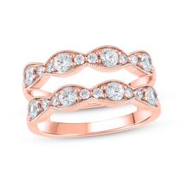 Diamond Vintage Style Enhancer Ring 1 ct tw 14K Rose Gold