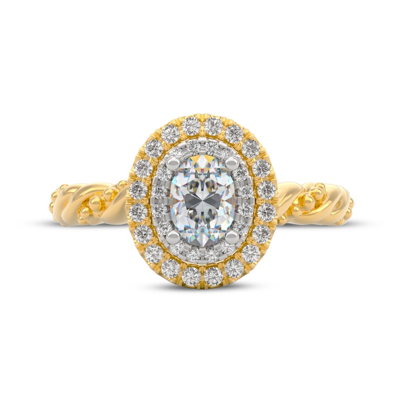 THE LEO First Light Diamond Oval-Cut Engagement Ring 3/4 ct tw 14K Two-Tone Gold