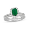 Thumbnail Image 1 of Neil Lane Emerald-Cut Natural Emerald & Diamond Bridal Set 5/8 ct tw 14K White Gold