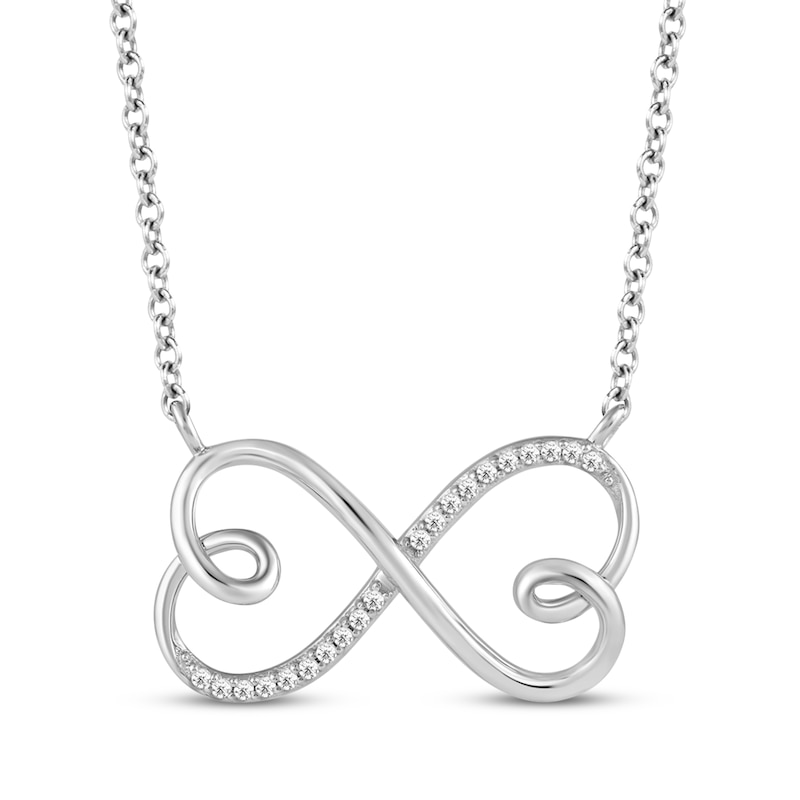 Main Image 1 of Hallmark Diamonds Infinity Necklace 1/20 ct tw Sterling Silver 18&quot;