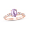 Thumbnail Image 1 of Oval-Cut Amethyst & Diamond Engagement Ring 1/5 ct tw 14K Rose Gold