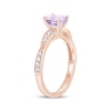 Thumbnail Image 2 of Oval-Cut Amethyst & Diamond Engagement Ring 1/5 ct tw 14K Rose Gold