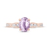 Thumbnail Image 3 of Oval-Cut Amethyst & Diamond Engagement Ring 1/5 ct tw 14K Rose Gold