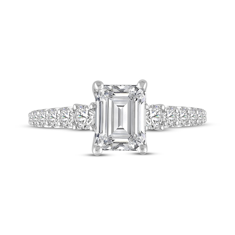 Main Image 3 of Lab-Grown Diamonds by KAY Emerald-Cut Engagement Ring 2 ct tw 14K White Gold