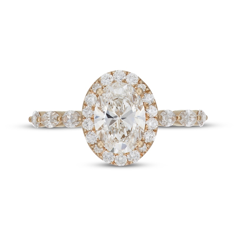 Neil Lane Artistry Oval-Cut  Lab-Grown diamond Engagement Ring 2-1/2 ct tw 14K Yellow Gold