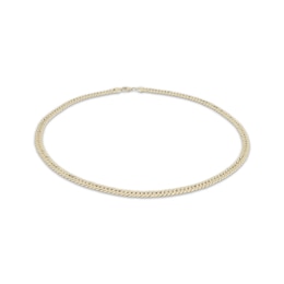 Semi-Solid Cuban Curb Chain Necklace 10K Yellow Gold 18&quot;