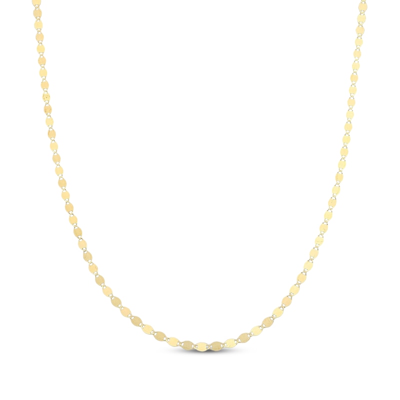 Main Image 1 of Solid Valentino Mirror Chain Necklace 2.2mm 14K Yellow Gold 20&quot;